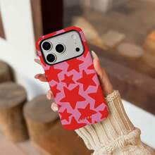 A Stylish Phone Case That Does Not Include A Lanyard Or Stand. This One-Piece Fashion Phone Case Features A Dark Blue Star Design And Is Suitable For The 17 Pro, 16 Pro, 15 Pro, And 14 Pro. A Stylish And Interesting Korean-Style Phone Case, Compatible With The 11/12/13/14/15/16 Pro Plus. Its Elegant Design Is Suitable For Both Men And Women. A Great Gift For A Girlfriend On Easter Or Her Birthday. - 紅色 - 查看 6