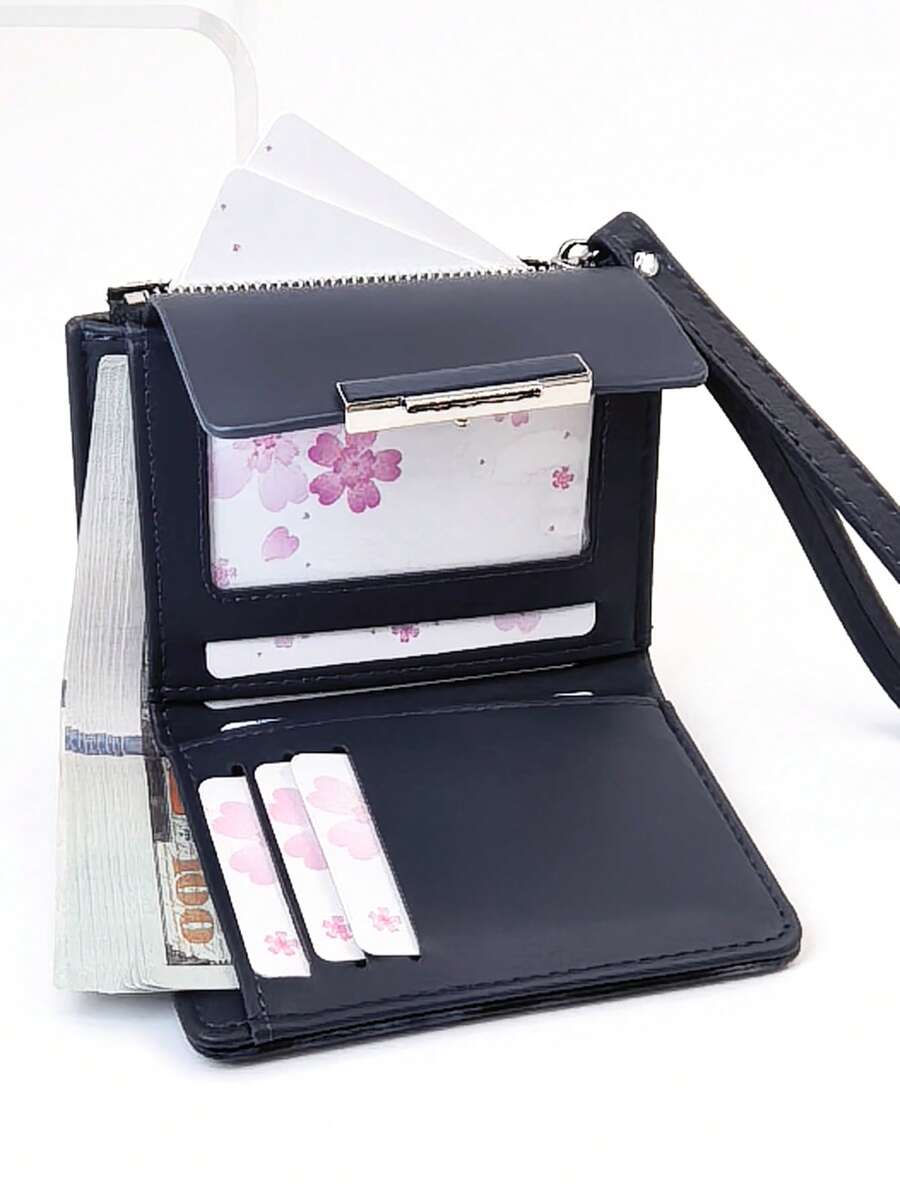 MINGYOU Fashionable Delicate Cute Soft Short Handheld Zipper Coin Purse - Blue - View 1