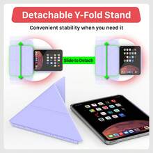 Vena For Apple Pad A16 Case Clear, Pad 10th Generation Case, Pad 11th Generation Case, Detachable Y-Fold Stand With Pencil Holder, Lavender - 薰衣草 - 查看 5