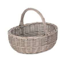 Red Hamper Unlined Antique Wash Wicker Bathroom Shopping Basket - View 9