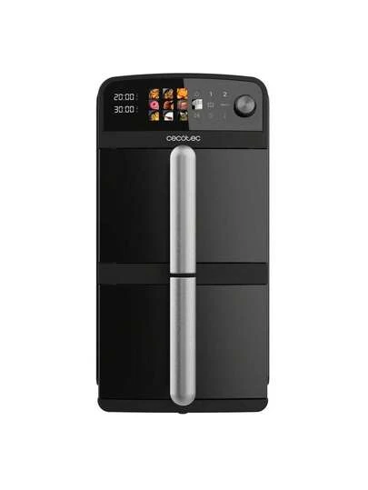  Cecotec Freidora de Air 10L avec Cubettes Superposées, Puissance 2400W – Cuisine Rapide et Économique pour Toute la Famille. Optimisez votre Espace avec 2 Cubettes de 5L pour Cuisiner Simultanément Deux Plats Différents. Profitez de la Fonction Sync pour une Cuisson Parfaite et Simultanée dans les Deux Cubettes, même avec des Réglages Différents. Température Ajustable de 35 à 210ºC et 10 Menus Prédéfinis pour des Recettes Idéales en un Clic. Design Vertical Compact et Écran Tactile Multifonction.