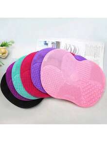 1 pieza Cepillo de limpieza de silicona con ventosa, 4 opciones de color, para limpiar almohadillas de silicona, se puede guardar en bolsa de maquillaje, caja organizadora, caja de almacenamiento, caja de almacenamiento de cosméticos, etc. - Multicolor - Ver 4