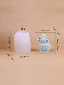1 pièce Nouveau collier en forme de mouton 3D stéréo, moule en silicone en plâtre fait main pour pierre d'aromathérapie, outil de meulage pour décoration de fête - Un-blanc - Voir 2