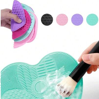 1 miếng lót cọ trang điểm bằng silicon có giác hút, dụng cụ vệ sinh cọ trang điểm cầm tay, miếng lót cọ trang điểm hình quả táo bằng silicon, thích hợp cho cọ trang điểm, bông mút trang điểm, bông phấn, lý tưởng cho du lịch, nhà cửa, trường học, ký túc xá, kỳ nghỉ, tiệc tùng và nhiều hơn nữa.