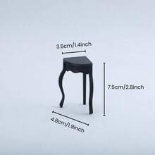 SHAMLESS 1:12 Scale Mini Triangular Corner Decor Table, Realistic Plastic Small Furniture Collectible, Mini Curved Leg Retro Victorian Style Side Table, DIY Craft, Holiday/Birthday Creative Gift, Home/Office Desktop Decor - Triangle Corner Table - View 5