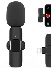 2 Pack Micrófono Inalámbrico,microfono De Solapa Para iPhone/iPad/android/pc,inalámbrico Lavalier Compatible Profesional Con Reducción De Ruido Inteligente,plug And Play,para Vlog Video, - Interfaz de Apple - Ver 1