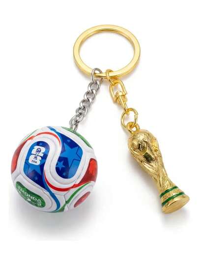 Piezas Combo Llavero Balón Fútbol Mundial 2026 Edición EspecialLlavero De Fútbol Y Copa Del Mundial Metal, Llavero Conmemorativo De Fútbol De Piel De PU Para Hombres Llavero De Bolso, Llavero De Coche, Regalo Para Amigos, Aniversario Regalo De Fiesta
