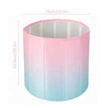 Compact Oversized Portable Bathtub – Foldable Inflatable Spa Tub For Adults, Family-Friendly Soaking Tub With Stable Rim & Leak-Resistant Seams, Ideal For Small Bathrooms Or Outdoor Use - Pink and Blue - View 4
