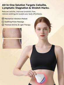 Massaggiatore linfatico GDQ e strumento per massaggio anticellulite, macchina per il modellamento del corpo, aiuta a ridurre smagliature e cellulite, dispositivi per sollievo dal dolore per sciatica, braccia, fianchi, gambe, muscoli (bianco) - Bianco - Visualizzare 6