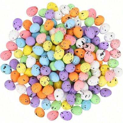 100/50/10pcs Decorative Easter Eggs - Pastel Mini Foam Speckled Eggs, Suitable For Easter Basket Fillers, Egg Hunts, Spring Party Favors, DIY Bird Eggs, Lightweight Mini Easter Eggs, Also For Wreaths, Bouquets, Tabletop Decor, Home Decor, Holiday And Spring Seasonal Decorations