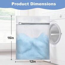 4 Piece 12x16 Inch Mesh Laundry Bag Set Honeycomb Fine Mesh Extra Durable With Sturdy Zippers For Delicates Washing Machine Home Dorm Supplies - Default - View 4