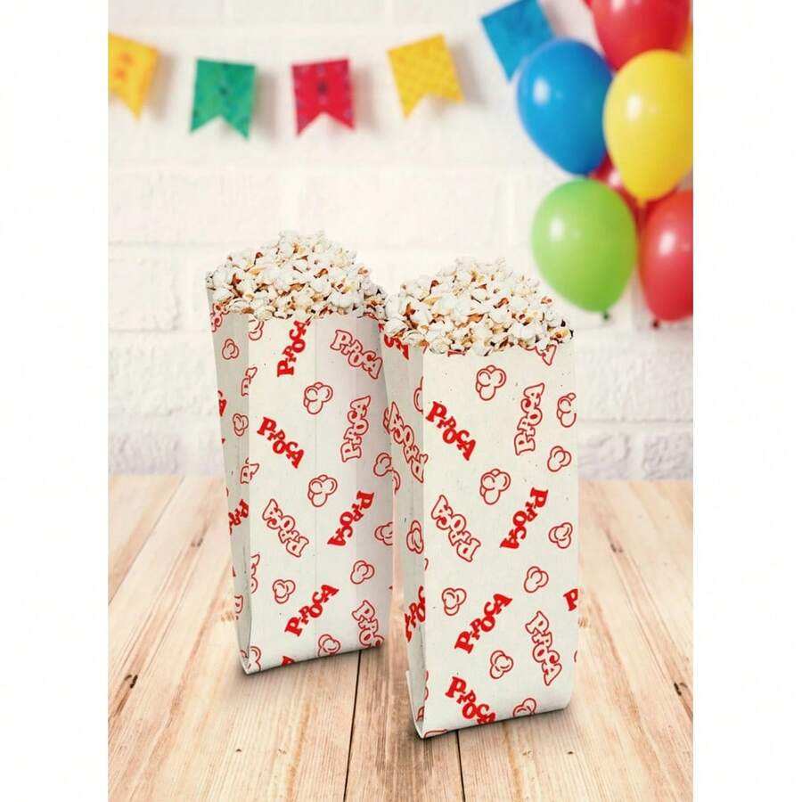 Paper Popcorn Bags, 50 Units, 7.5x14cm, Party Decoration, Fair - 查看 1