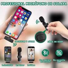 2 Pack Micrófono Inalámbrico,microfono De Solapa Para iPhone/iPad/android/pc,inalámbrico Lavalier Compatible Profesional Con Reducción De Ruido Inteligente,plug And Play,para Vlog Video, - Interfaz de Apple - Ver 3