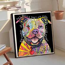 LaoJieYuan 2026新款斗牛犬印花帆布十字绣刺绣套装 针织缝纫工艺 手工计数不同礼物DIY套件 刺绣套件 十字绣套件 钩针套件 戳绣套件 缝纫配件 缝纫套件 绣线工艺套件 针线材料 缝纫图案 钩针工艺用品 刺绣套件 初学者缝纫图案 - 需要自己繡-不含框架 - 查看 5