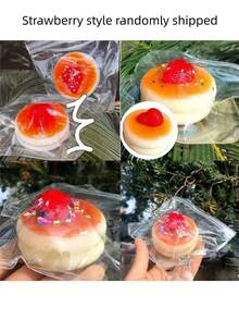 1/2 Strawberry Blueberry Cream Squeezy Cake Toy, Stress Relief Toy, Perfect Gift For Holidays, Birthdays, Christmas And Parties - Multicolor - View 6