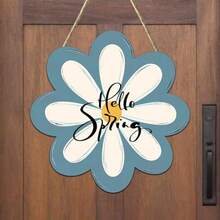Hello Spring Wooden Sign Daisy Flower Front Door Hanging Welcome Signs Season Decoration Wreath For Indoor Outdoor Wall Porch Yard Home Decor 12 X 12 Inch - 你好 Sing - 查看 7
