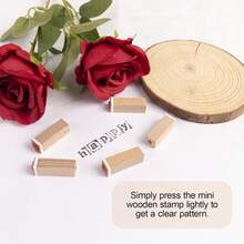 陶瓷字母印章，木质字母数字印章，适用于陶瓷工艺品、DIY手工、剪贴簿和卡片制作 - 彩色 - 查看 3