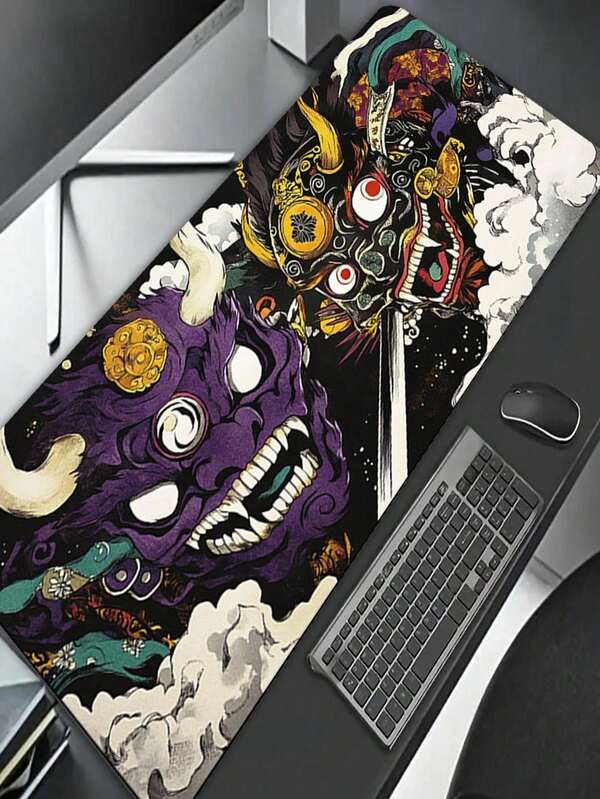 1 pieza Alfombrilla de ratón japonesa, diseño tradicional Ukiyo-E - Hecha de diatomita de poliéster, adecuada para juegos, oficina y uso doméstico, accesorio de escritorio, estilo único