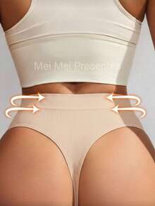 Set Of 6 Comfortable Ribbed Thong Panties For Women - Assorted Colors - 彩色 - 查看 5