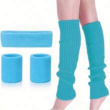 3pcs/2pcs Women 80s Neon Party Street Hip Hop Casual Outfit Set Headband Wristband Leg Warmers, Suitable For Party, Social Activities, Family Gathering, Halloween, Holiday Gift - 80s - View 13