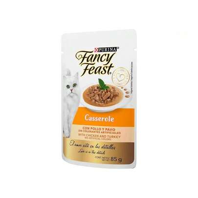 Gato Alimento Húmedo 6 Sobres para Gato Adulto Sabor Pollo y Pavo 85 gramos