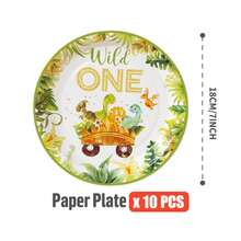 10pcs/20pcs/50pcs Dinosaur 1st Birthday Party Disposable Paper Plates, Party Supplies, Celebration Tableware, Gender Reveal, Birthday Party, Theme Party, Family Picnic, Reusable (7inch/9inch) - Multicolor - View 8