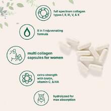 MicroIngredients Multi Collagen Pills For Women & Men, 240 Capsules | Type I, II, III, V, X | Hydrolyzed Peptides With Biotin, Hyaluronic Acid, & Fat Soluble Vitamin C Complex | Non-GMO, Filler Free Vitamins Supplements Chlorophyll Creatina Monohidratada Vitamins Probiotics For Women Protein Powder Quick Ship Items  Creatina Colageno - 240 Capsules - 查看 3