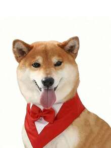 Valentine Dog Tuxedo Bandana, Red Heart Pet Tux With Bowtie, Adjustable Valentine's Day Costume For Extra Small Medium Large Dogs Cats - Red - View 14