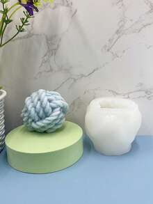 3D毛线球硅胶模具，毛线流苏蜡烛硅胶模具，可爱绒球绳蜡烛硅胶模具 - A-白色 - 查看 5