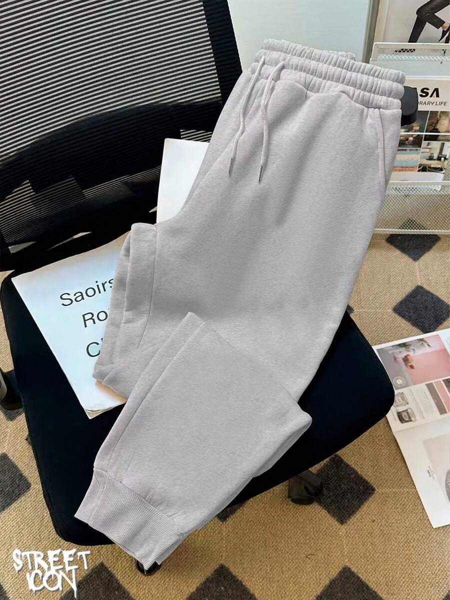 Comfortable Basic Sweatshirt Pants Streetwear Urban Culture Street Fashion Street Graffiti Tagging Skater Skateboarding Unisex Men's Women's Sweatshirt 50% Cotton 50% Polyester Top Premium Streetwear New Release Immediate Shipping Various Colors!! - 灰色 - 查看 1