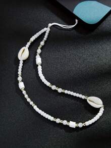 Seashell Phone Lanyard, Fashion Bag/Camera Strap, Key Chain Pendant - White Shells - View 6