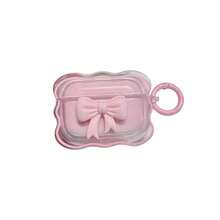 Ombre Pink Bow & Round Button Design 4 Bluetooth Earphone Case, Compatible With AirPods Pro 2/3, Pro 3, Pro, 1/2 (Earphones Not Included) - Pink - View 6