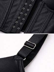 Shaping Tank Top With Padded Cups And Hook-And-Eye Closure To Slim The Waist - Black - View 4