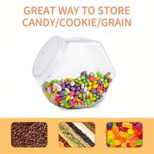 2/4/6pcs Hexagon Transparent Plastic Candy/Cookie Jars With Lids - Airtight Food Storage Containers For Kitchen Countertop, Pantry, Candy Buffet, Weddings, Christmas, Halloween, Easter, Thanksgiving - Space-Saving Design, Durable Containers - Clear - View 11