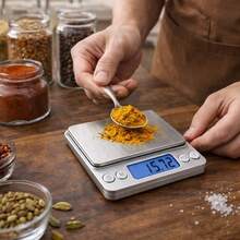 Báscula Gramera Digital de Alta Precisión con Función TARA | Balanza Electrónica para Cocina, Café y Repostería | Pantalla LCD - Multicolor - Ver 2