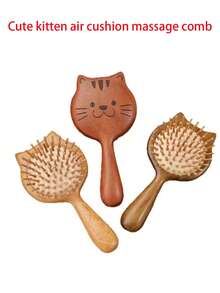 Peine de sándalo natural, peine de masaje, herramienta de relajación para masaje de cabeza, set de peine de masaje para el hogar, peine portátil, regalo del Día de San Valentín/Día de la Madre, regalo para familiares y amigos, peine con cojín de aire, suavizante y nutritivo para el cabello, sin estática, peine de masaje del cuero cabelludo, puede masajear profundamente el cuero cabelludo y estimular el crecimiento del cabello. Hecho de sándalo natural, cada uno tiene un veteado y color de madera diferente. - Multicolor - Ver 2