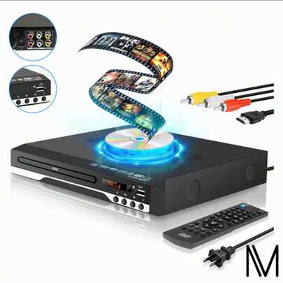 Reproductor Dvd Multiregion Hdmii Hd 1080p Con Control Remoto, Dolby Surround,fuerte Compatibilidad,admite Discos Dvd,cd, Evd Y Vcd,color Negro