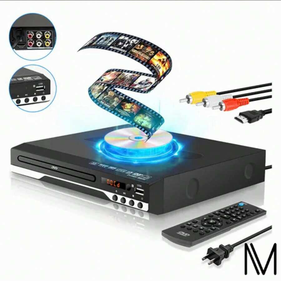 Reproductor Dvd Multiregion Hdmii Hd 1080p Con Control Remoto, Dolby Surround,fuerte Compatibilidad,admite Discos Dvd,cd, Evd Y Vcd,color Negro - Tipo de Enchufe A USA (110-127V) - Ver 1
