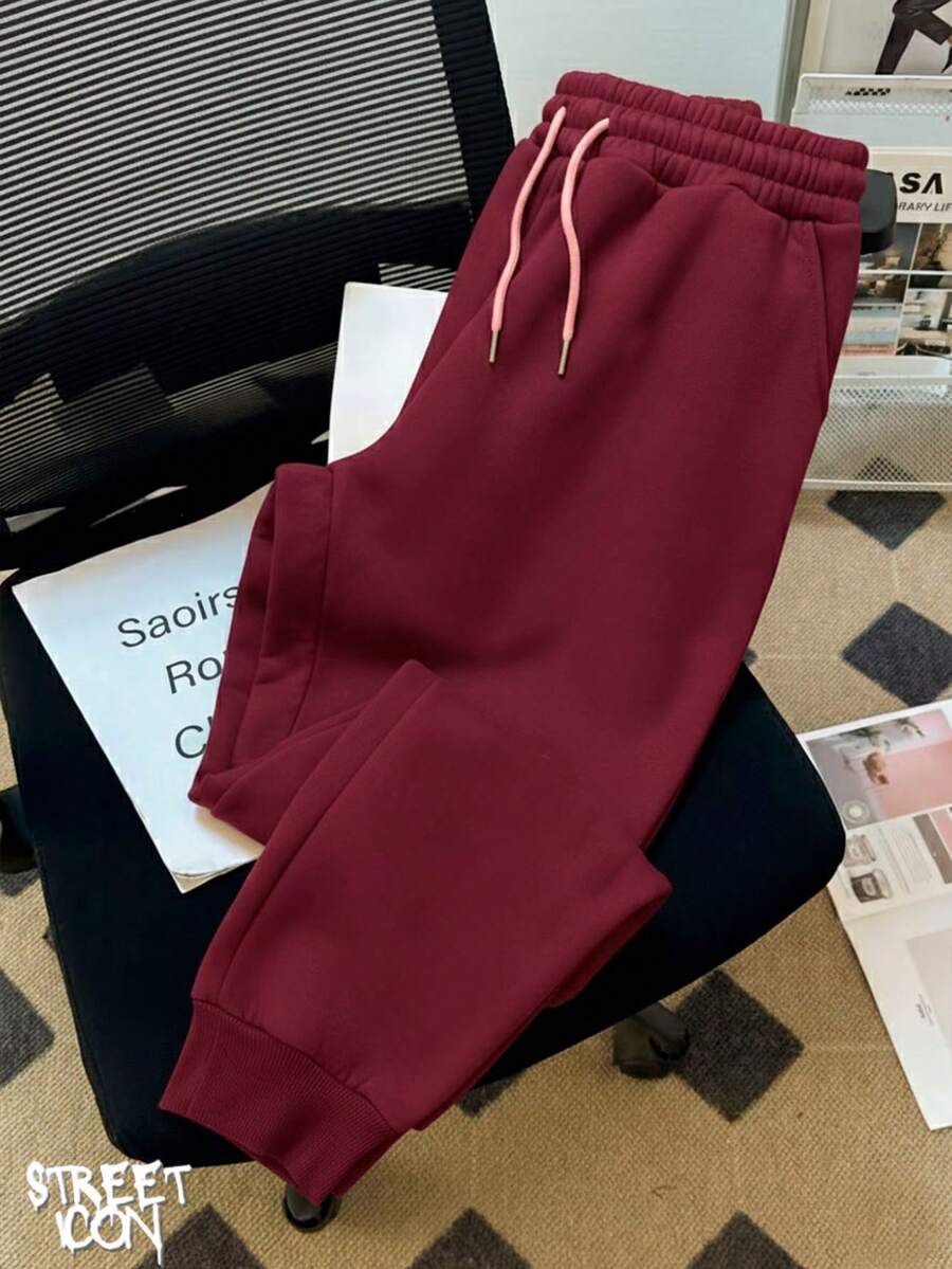 Comfortable Basic Sweatshirt Pants Streetwear Urban Culture Street Fashion Street Graffiti Tagging Skater Skateboarding Unisex Men's Women's Sweatshirt 50% Cotton 50% Polyester Top Premium Streetwear New Release Immediate Shipping Various Colors!! - 紫紅色 - 查看 1