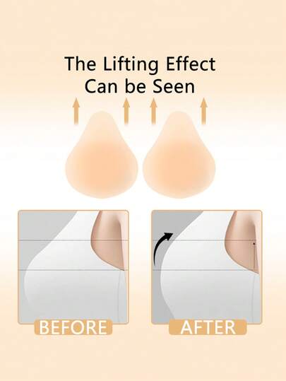 1对水滴形硅胶乳贴 - 隐形可重复使用粘性胸垫，适用于无肩带和露背装