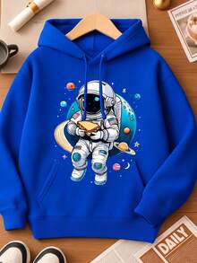 Sweatshirt Tracksuit Winter Top Children's Youth Boy Girl Astronaut Worlds Magic - 藍色 - 查看 1