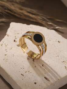 Cring Coco 1pc Women's Open Ring, 304 Stainless Steel Minimalist Design, Suitable For Daily Wear, Parties, Festivals, Birthdays, Jewelry Accessory Gift - Geometry - View 9