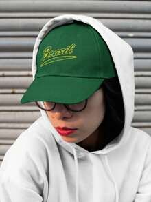 Embroidered Cap Brazil Urban Look Unisex Adjustable For Daily Use Gym Soccer World Cup Carnival Beach - 綠色 - 查看 5