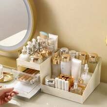 Makeup Organizer With Drawers, Cosmetic Storage For Dresser Vanity And Bathroom Countertop, Beauty Holder For Lipstick Brush - L - 查看 3
