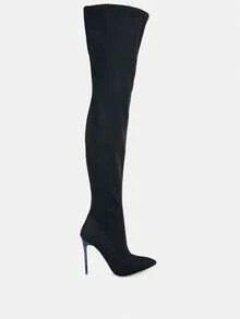 No Calm Superstretch Stiletto Long Boot - Black - View 1