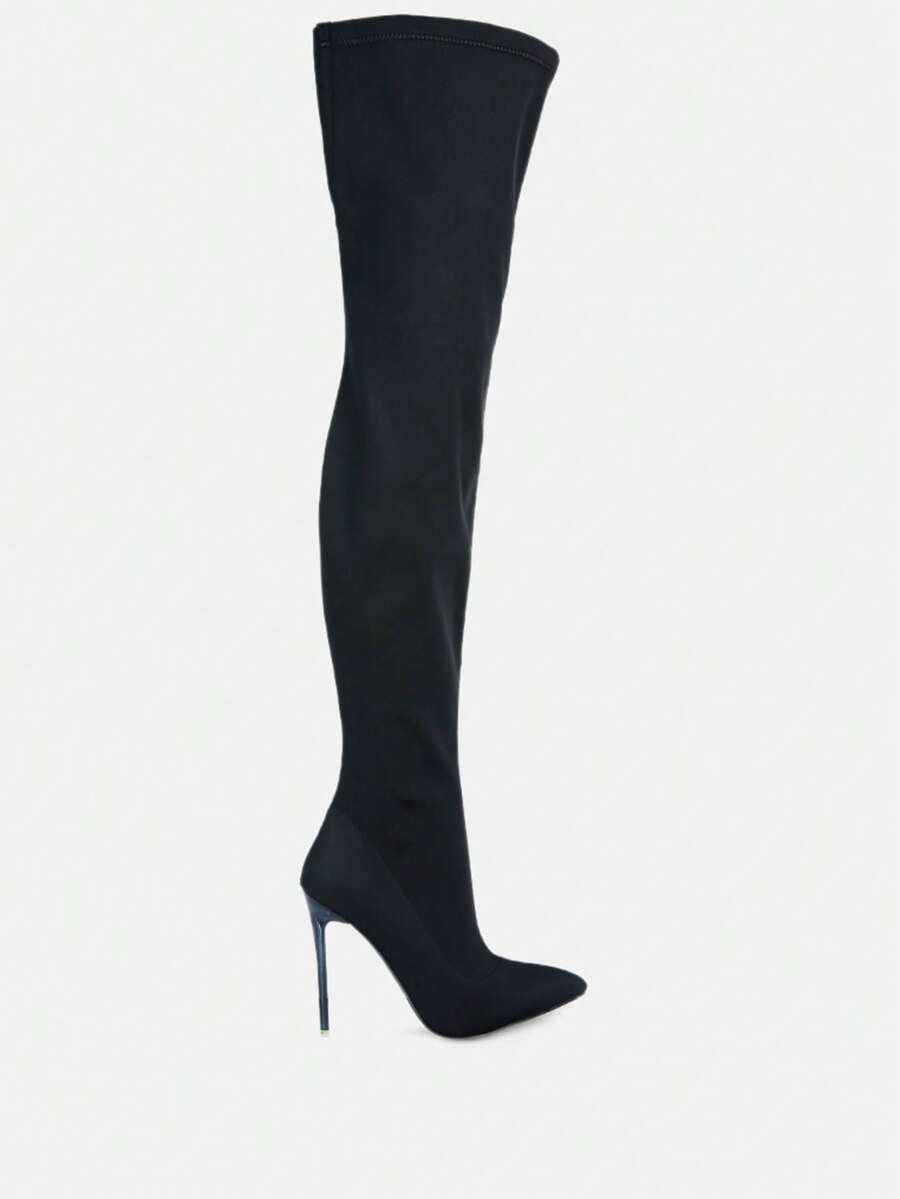 No Calm Superstretch Stiletto Long Boot - Black - View 1