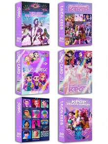 asmodee 30张卡通动漫双面卡片收藏动漫人物Kpoppp猎人游戏派对装扮道具玩具LOMO卡动漫主题礼物 - 彩色 - 查看 3