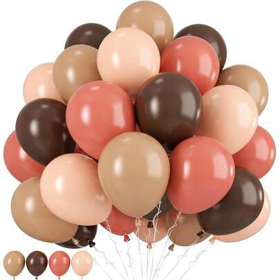50pcs 10-Inch Vintage Pink, Beige, Brown, Rose Gold Boho Balloons, Blush Pink, Brown Latex Balloons, Suitable For Women Birthday, Baby Shower, Wedding, Bride, Party Decoration