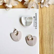 Simple French Shape Polymer Clay Mold, Suitable For Handmade Earring Soft Clay Polymer Clay Mold, Line Pendant Craft Jewelry Making Mold, Create Jewelry | Elegant Earring Design | Durable Plastic Cutter - White - View 2