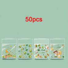 50/100个装绿色透明开斋节包装袋，印有星星、月亮和城堡图案，节日自粘袋，带有阿拉伯风格，四合一混合款 - 适用于斋月和开斋节礼品包装 - 彩色 - 查看 13